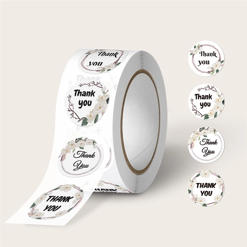 Dankeschön Aufkleber Rund Floral Selbstklebend Geschenkaufkleber Umschlag Siegel Aufkleber Rolle Für Party Hochzeit Dekor