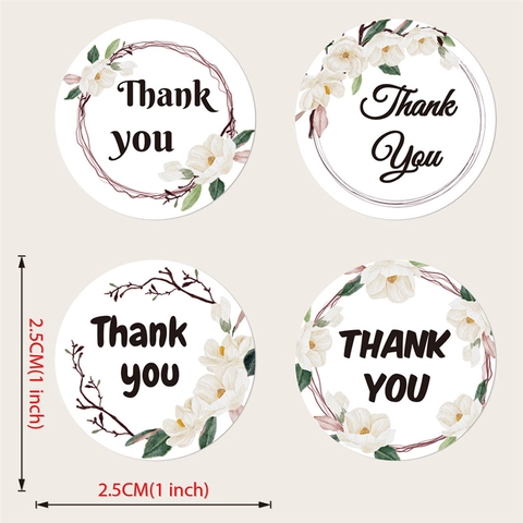 Dankeschön Aufkleber Rund Floral Selbstklebend Geschenkaufkleber Umschlag Siegel Aufkleber Rolle Für Party Hochzeit Dekor
