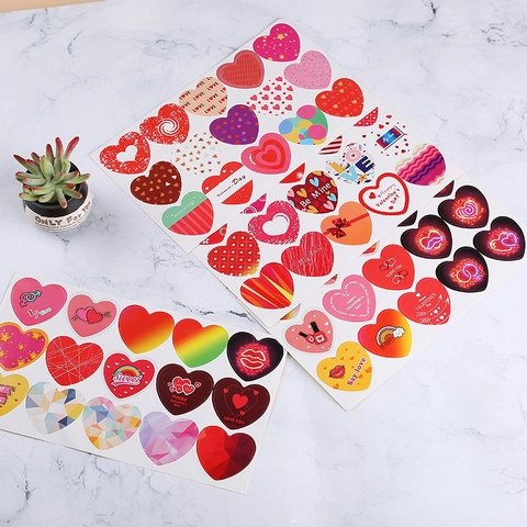 Valentinstag Herz Aufkleber Dekorative Klebeetiketten Romantisches Liebesthema Für Geschenkverpackungen Scrapbooking Basteln