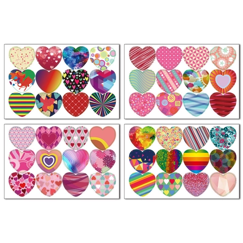 Adesivi Cuore Motivi Colorati Etichette Autoadesive Per San Valentino Matrimonio Confezioni Regalo Sigilli Buste Fai Da Te