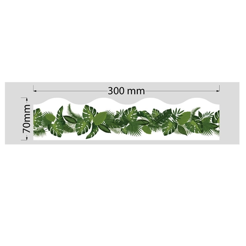 Bulletin Board Border Trim Scalloped Eucalyptus Leaves Tropical Plant Stickers Classroom Decoration Blackboard Office School