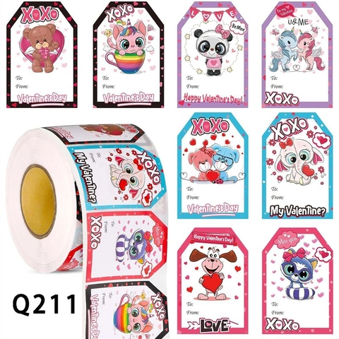 Autocollants Étiquettes Cœur Saint-Valentin Papier Kraft À De Emballage Cadeau Décoratif Auto-Adhésif