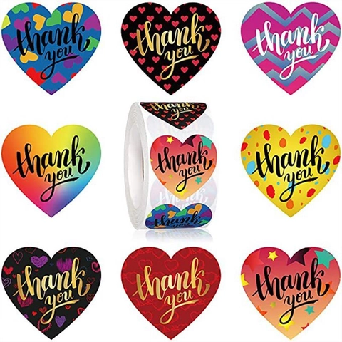 Adesivi Di Ringraziamento A Cuore Impermeabile Carta Patinata Etichette Per San Valentino Sigillatura Regali Decorazioni Busta