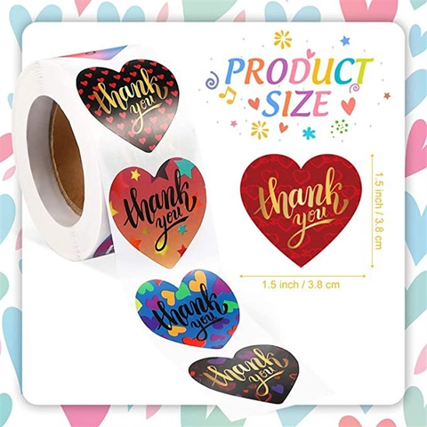 Adesivi Di Ringraziamento A Cuore Impermeabile Carta Patinata Etichette Per San Valentino Sigillatura Regali Decorazioni Busta