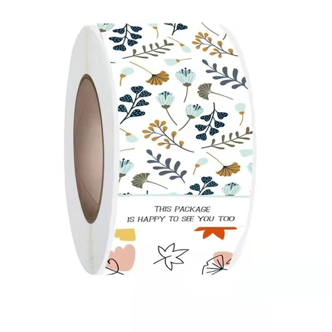 Adesivi Sigillanti Rettangolari Con Motivi Botanici Floreali Etichette per Imballaggio Scatole Regalo Spedizione