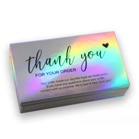 Adesivi Di Ringraziamento Olografici Per Piccole Imprese Inserti Per Pacchi Arcobaleno Laser Design A Cuore Note Apprezzamento