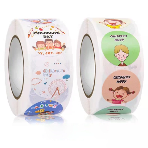 Adesivi Rotondi Per La Giornata Dei Bambini Etichette Adesive Personaggi Dei Cartoni Animati Decorativi Per Confezioni Regalo