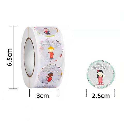 Adesivi Rotondi Per La Giornata Dei Bambini Etichette Adesive Personaggi Dei Cartoni Animati Decorativi Per Confezioni Regalo