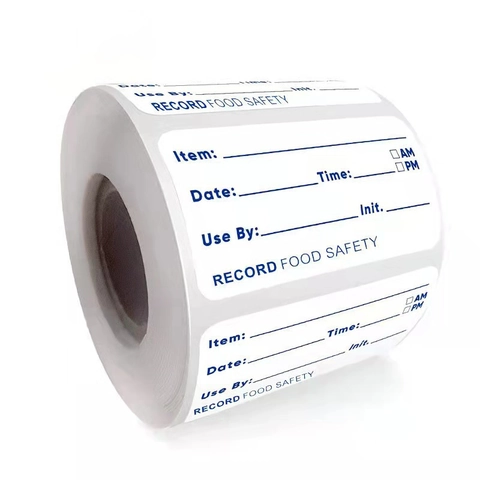 Self-adhesive Paper Food Safety Record Labels For Kitchen Refrigerator Removable Date Stickers For Restaurant Home