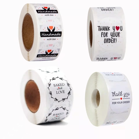 Adesivi Rotondi Autoadesivi Grazie Fatto A Mano Con Amore Etichette Decorative Per Sigillare Confezioni Regalo