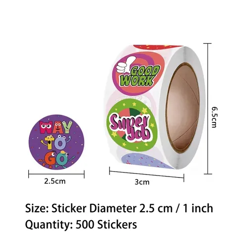 Motivationele Beloningsstickers Voor Kinderen Leraren Aanmoediging Kleurrijke Ronde Zelfklevende Etiketten Decoratief