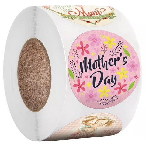 Adesivi Tondi Festa Della Mamma Rotolo Floreali Etichette Regalo Decorative Decalcomanie Sigillanti Per Buste Carte