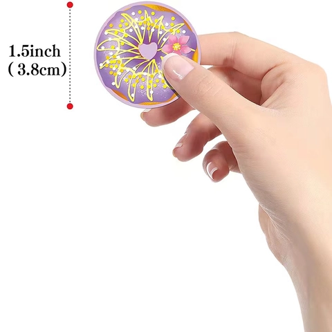 Adesivi Rotondi Tema Ciambella Carta Patinata Etichette Decorative Cartone Animato Per Confezioni Regalo E Scrapbooking
