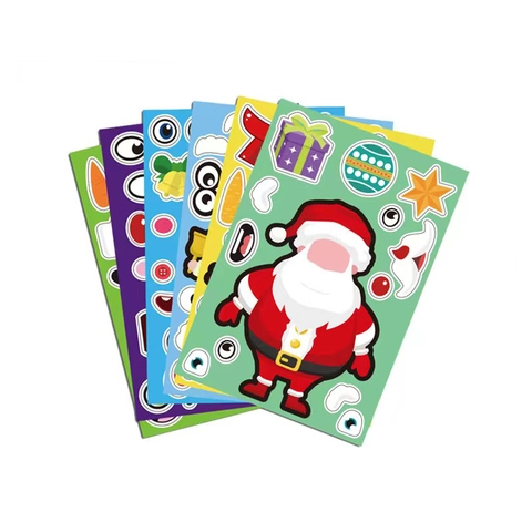Adesivi Di Babbo Natale Di Natale Fai Da Te Carta Adesiva Crea Un Volto Elfo Pupazzo Di Neve Decorativo Regalo