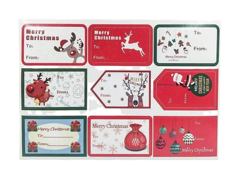 Christmas Stickers Self Adhesive Santa Reindeer Snowman Patterns Holiday Gift Sealing Labels DIY Festive Envelope Tags
