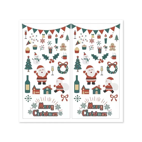 Autocollants De Scellage Merry Christmas Rectangulaires Auto-adhésifs Étiquettes Décoratives De Boîte Cadeau Pour Emballage De Fête
