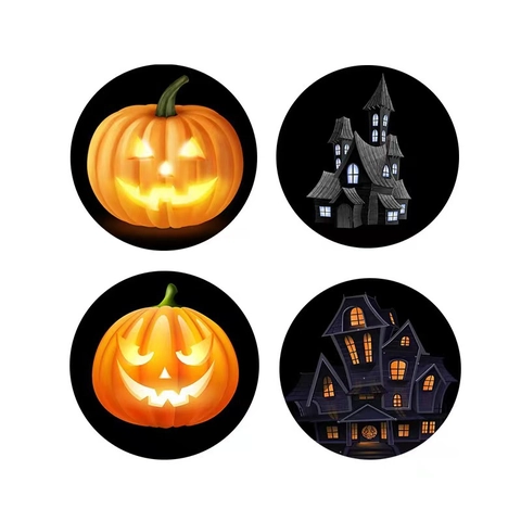 Halloween Pumpkin Castle Round Roll Stickers Adhesive Labels For Party Favor Gift Envelope Seal Decor Copperplate Paper