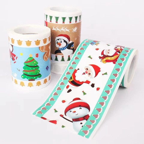 Christmas Bulletin Board Border Stickers Roll Decorative Paper Cartoon Santa Snowman For School Classroom Wall
