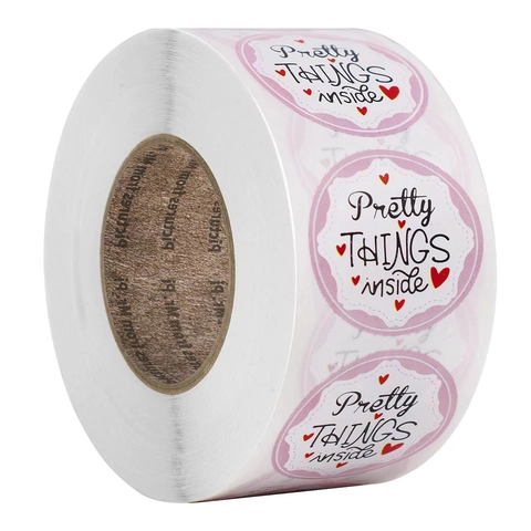 Pretty Things Inside Roll Stickers Round Self Adhesive Labels For Gift Wrapping Packaging Sealing Envelope Small Business