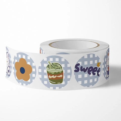 Rotolo Di Adesivi Cartoni Animati Simpatico Motivo A Quadretti Animali Etichette Decorative Per Sigillatura Fai Da Te Confezioni