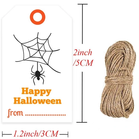 Halloween Geschenkanhänger Papier Dekorative Etiketten Für Feiertage Partyartikel Kürbis Geist Spinne Muster