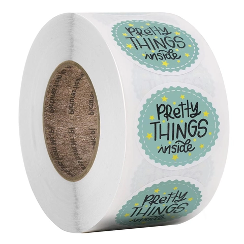 Pretty Things Inside Roll Stickers Round Self Adhesive Labels For Gift Wrapping Packaging Sealing Envelope Small Business