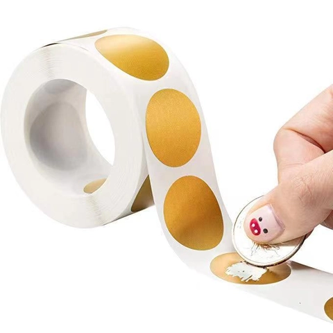 Rond Or Autocollants à Gratter Rouleau Revêtement Métallique Cercle Étiquettes Pour DIY Cartes Jeux Récompenses Affaires Cadeau Emballage