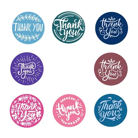 Thank You Aufkleber Rolle Rund Blumenkranz Etiketten Für Geschenkverpackungen Umschlagversiegelung Backen Deko Scrapbooking