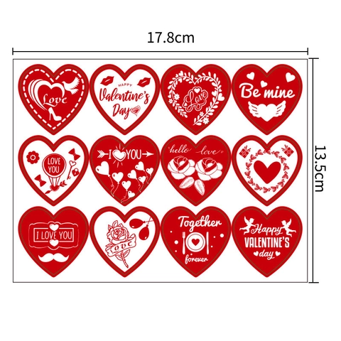 Autocollants En Forme De Cœur Pour La Saint-Valentin Auto-Adhésifs Rouge Blanc Pour Emballage Cadeau Scellage D'Enveloppe Cupidon Rose Décoration Romantique