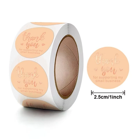 Pegatinas de Agradecimiento de Lámina de Oro Redondas para Apoyo a Pequeñas Empresas Etiquetas de Sellado de Regalos Decorativas