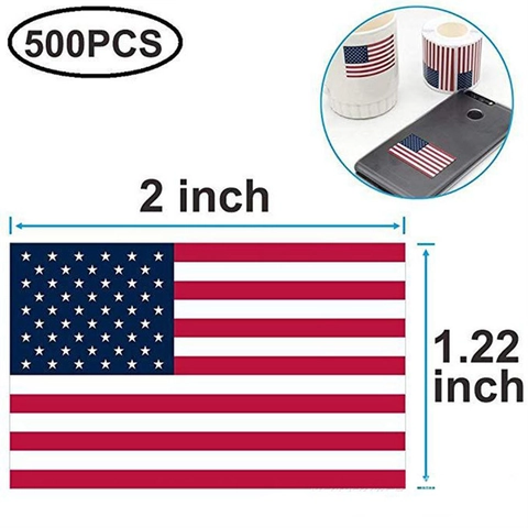 Adesivi Bandiera Americana Etichette Patriotiche Giorno Indipendenza Impermeabili Adesivo Rotolo Decorazione Per Regali Bambini