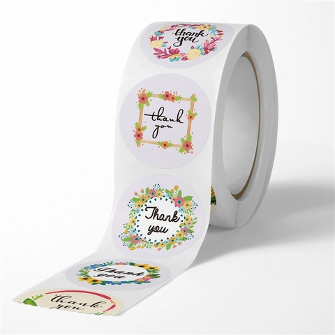 Autocollants De Remerciement Floraux Étiquettes Adhésives Rondes Pour Emballage Cadeau Scellage D Enveloppe Motif Tropical
