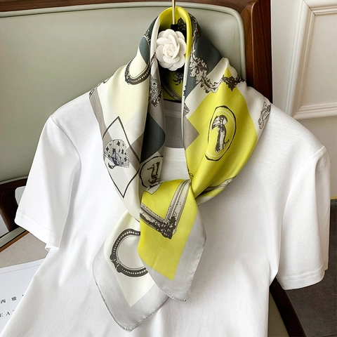 Vintage Square Scarf Faux Satin Decorative Neck Scarf Multifunctional Bag Ribbon Fashion Accessory Women