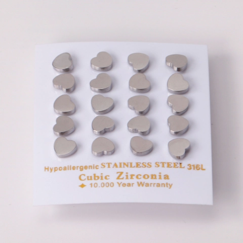 Hart Knopoorbellen 316L Roestvrij Staal Zirkonia Hypoallergeen Minimalistisch Sieraden Cadeau Voor Vrouwen Meisjes