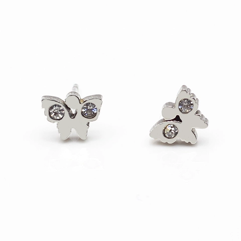 Butterfly Dragonfly Stud Earrings 316L Stainless Steel Hypoallergenic Cubic Zirconia Inlaid Sweet Jewelry For Women