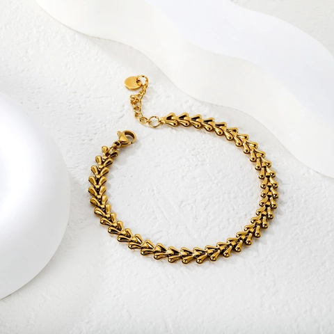 Stainless Steel Bracelet For Women Men Gold Silver Plated Minimalist Anchor Link Bone Chain Adjustable Hand Jewelry Fashion Gift