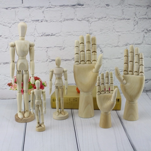 Wooden Articulated Mannequin Movable Jointed Art Dummy Model Hand For Sketching Drawing Home Desk Decoration Ornaments
