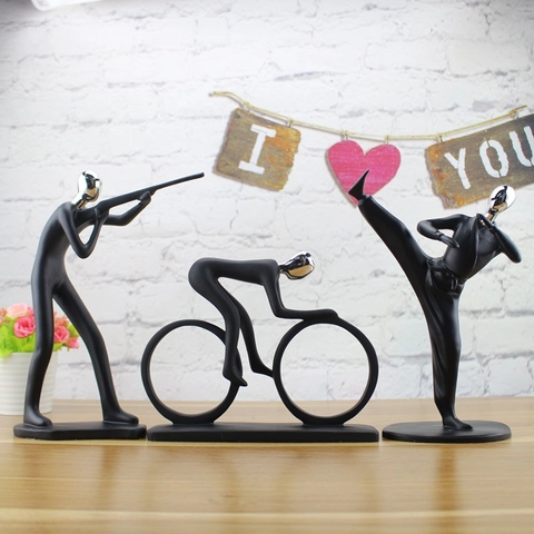 Statuetta Atleta Sport Astratta Resina Decorazione Casa Minimalista Moderna Scultura Scrivania Ornamento Artistico