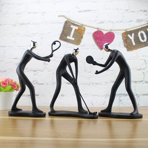 Statuetta Atleta Sport Astratta Resina Decorazione Casa Minimalista Moderna Scultura Scrivania Ornamento Artistico