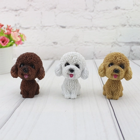 Süße Wackelkopf Hund Figur Auto Armaturenbrett Ornament Harz Miniatur Welpen Figurine Für Zuhause Büro Schreibtisch Dekor