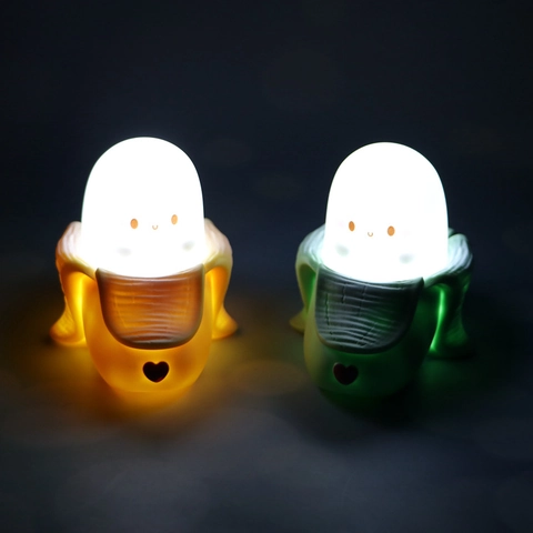 Luce Notturna LED Fantasma Banana Carina Lampada Da Comodino In Plastica PVC A Batteria Per Arredamento Camera Bambini Cuore