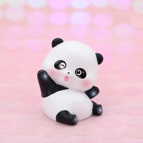 Süße Panda Figur Miniatur Harz Cartoon Tier Statue Für Schreibtisch Auto Armaturenbrett Kuchen Deko Heim Büro Dekoration