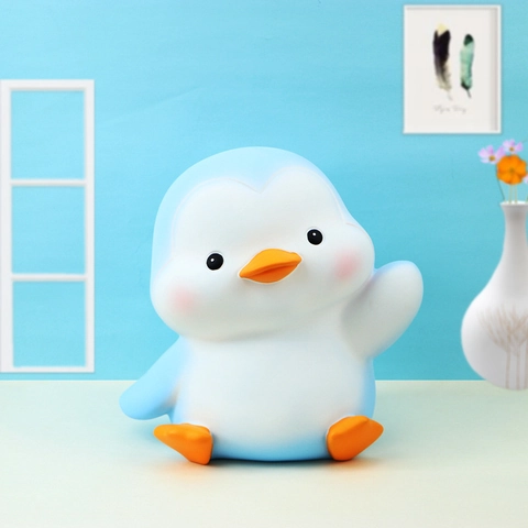Cartoon Penguin Piggy Bank Large Capacity Vinyl Anti Fall Money Box Desktop Ornament For Kids Boys Girls Gifts Novelty