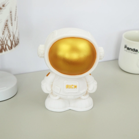 Astronaut Spaceman Piggy Bank Large Vinyl Plastic Money Box With Gold Silver Mask For Kids Home Decor Desktop Ornament Gift