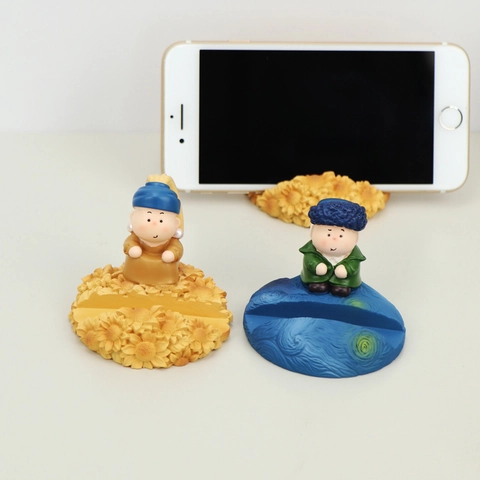 Kreativer Harz Berühmte Gemälde Künstler Handy Ständer Schreibtisch Deko Handyhalter Tragbare Halterung Home Office