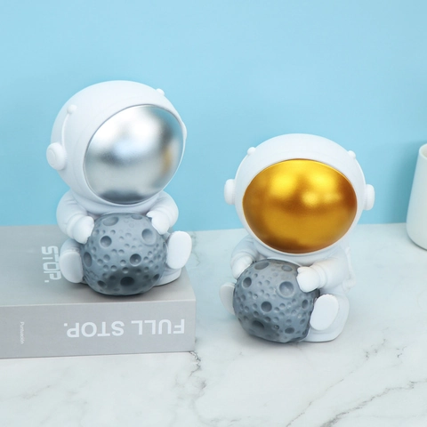 Creativo Astronauta Salvadanaio in Vinile Decorativo Scatola di Denaro per Bambini Ragazzi Astronauta Figurina Banca di Monete Casa Decoro