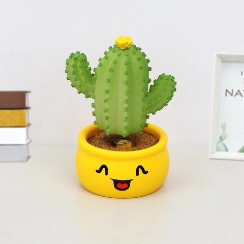 Creativo Ornamento Cactus Bobblehead in Resina Per Cruscotto Auto Ufficio Scrivania Decorazione Cartone Animato Espressione Sorridente