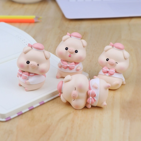 Simpatiche Figurine In Resina Maialino Marinaio Mini Ornamenti Da Scrivania Per Interni Auto Decorazione Ufficio Casa Regalo