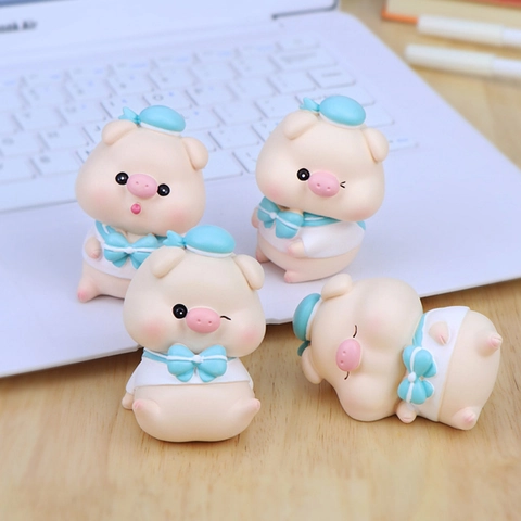 Simpatiche Figurine In Resina Maialino Marinaio Mini Ornamenti Da Scrivania Per Interni Auto Decorazione Ufficio Casa Regalo