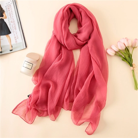 Elegant Solid Color Satin Scarf Women Lightweight Sunscreen Shawl Large Square Wrap For Beach Travel Daily Lady Accessory